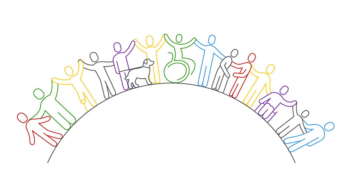 Illustration of figures on a circle.