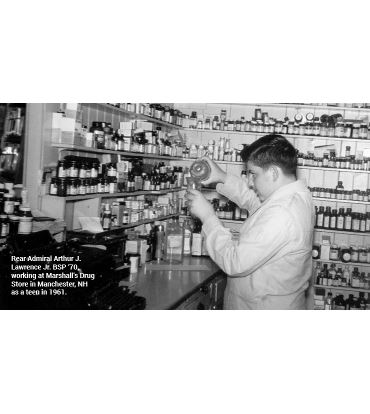 vintage photo of Rear Admiral Arthur J. Lawrence Jr., BSP ‘70 in the laboratory
