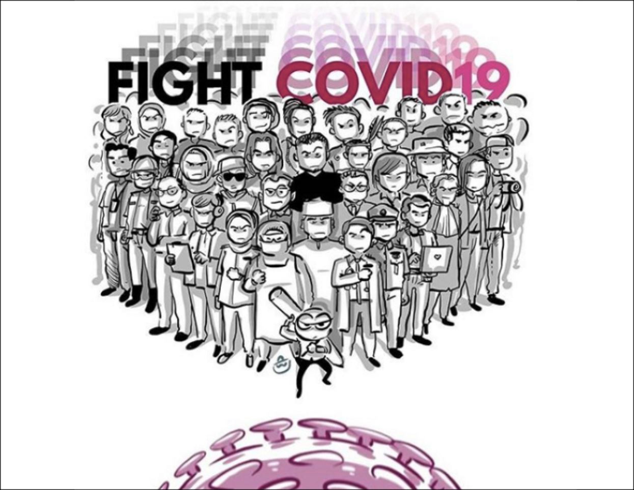 fight covid 19 graphic by  Medicina Gráfica