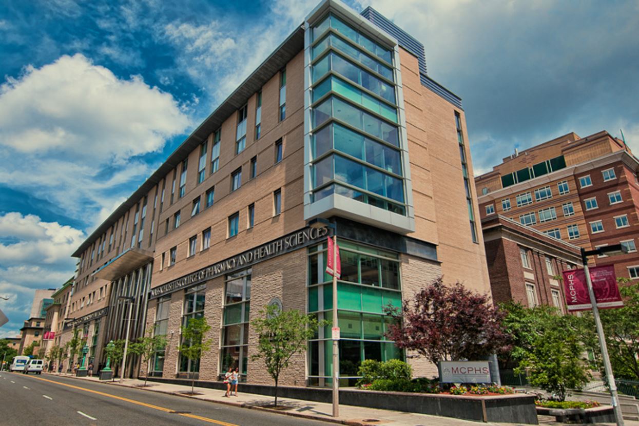 Building at Massachusetts College of Pharmacy and Health Sciences campus in Boston, MA