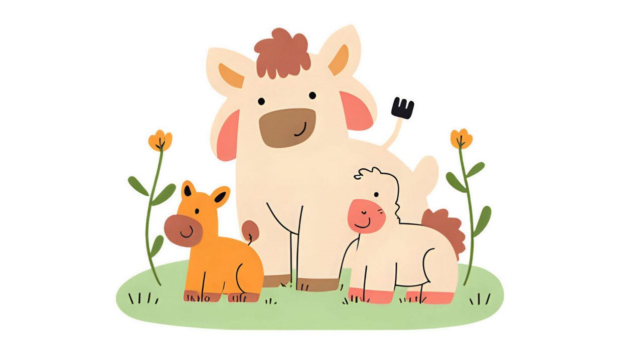 Illustration of baby cows